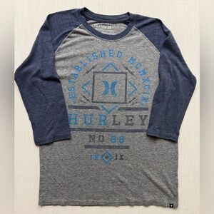 Hurley Gray and Blue Raglan Shirt